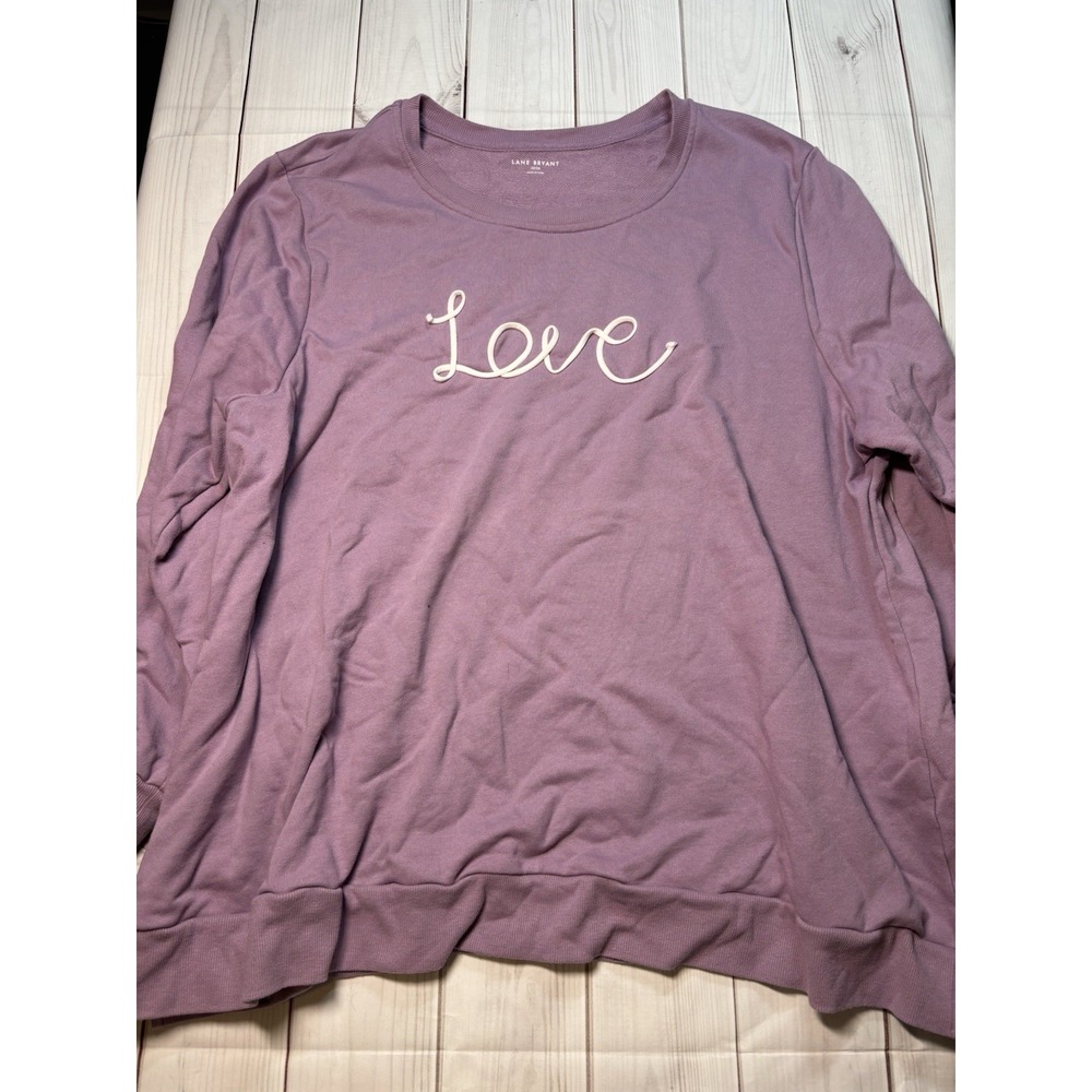 Lane Bryant 22/24 Love' Knit Purple Long Sleeve Top Plus Size